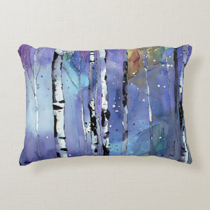 Wintersong in the Birch Woods Decorative Cushion