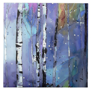 Wintersong in the Birch Woods Tile