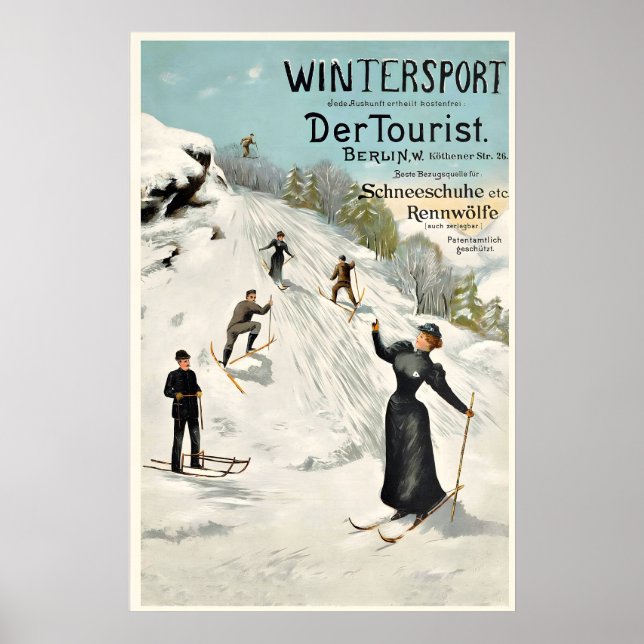 Wintersport Schneeschuhe Skiing Alps Mountains Poster (Front)