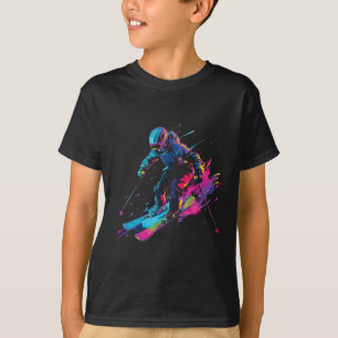 Wintersports Alpine Paint Splash Skier Snow Ski Gi T-Shirt