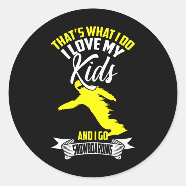 Wintersports Ski Mum And Dad Parents With Kids Sno Classic Round Sticker (Front)