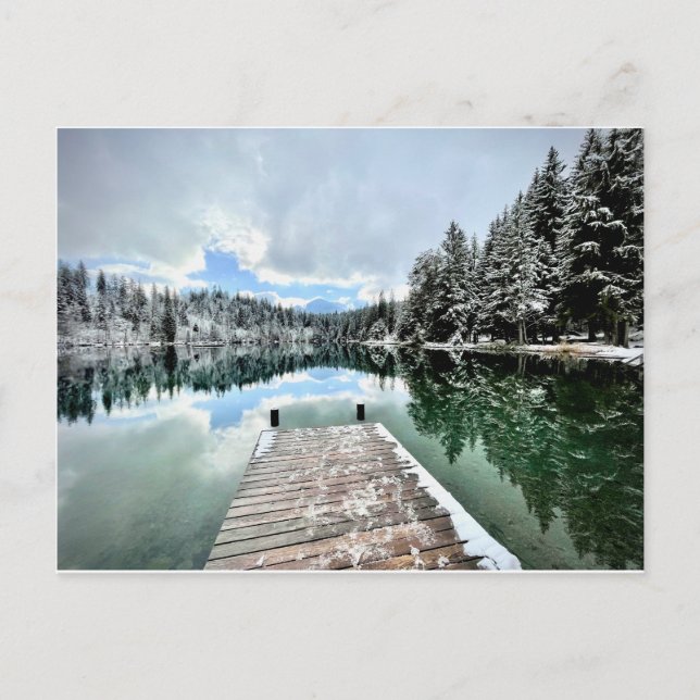 Wintertag am Crestasee in Flims Postcard (Front)