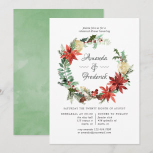 Wintertide Woodland Christmas Rehearsal Dinner Invitation