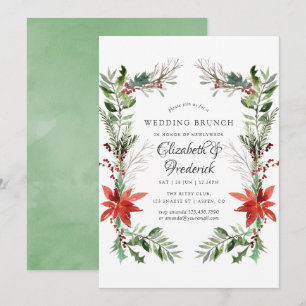 Wintertide Woodland Christmas Wedding Brunch Invitation