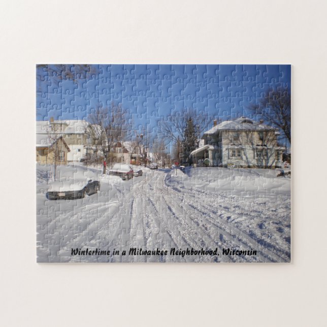 Wintertime in a Milwaukee Neighbourhood Wisconsin Jigsaw Puzzle (Horizontal)