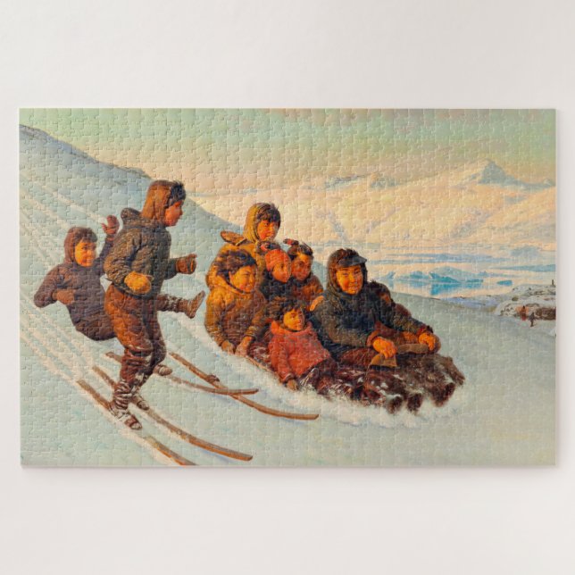 Wintertime in Greenland Rasmussen 1875   Jigsaw Puzzle (Horizontal)