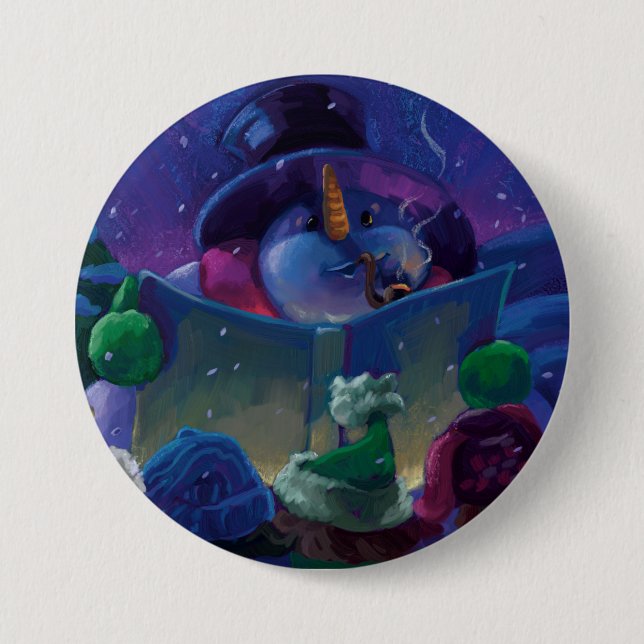 Wintertime Reading 7.5 Cm Round Badge (Front)