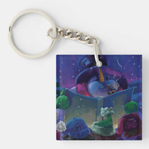 Wintertime Reading Key Ring