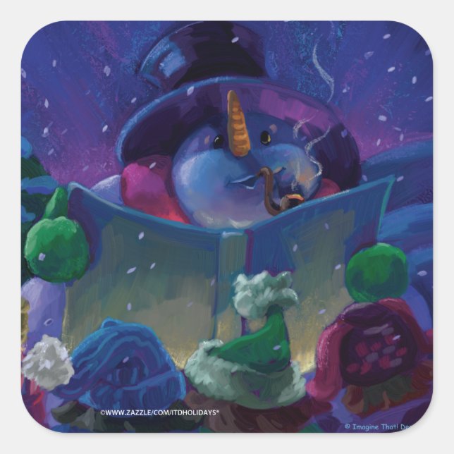 Wintertime Reading Square Sticker (Front)