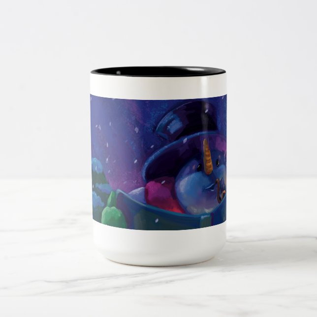 Wintertime Reading Two-Tone Coffee Mug (Center)