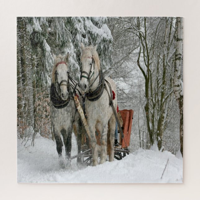 Wintertime Sleigh Ride Jigsaw Puzzle (Vertical)