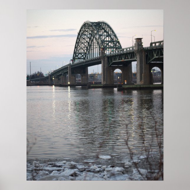 Wintertime Tacony-Palmyra Bridge Poster (Front)