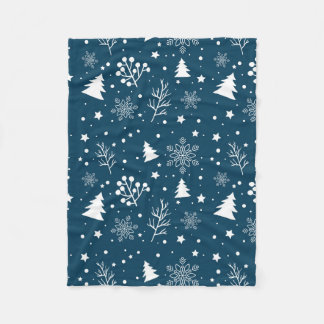Wintery Blue Fleece Blanket