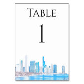 Wintery Chicago Skyline Table Numbers (Back)
