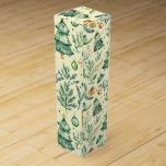 Wintery Christmas Scene, Trees, Gifts & Ornaments Wine Box<br><div class="desc">This cute Christmas wine box features a pattern of Christmas trees,  pine boughs,  wrapped gifts and ornaments.  It was painted in soft,  muted watercolors for a vintage look and has a very pale yellow background for contrast.</div>