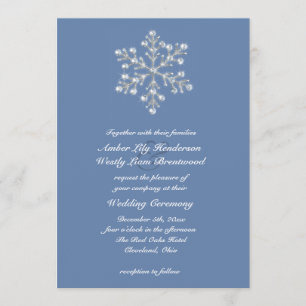 Wintery Crystal Snowflake Wedding Invitation 2