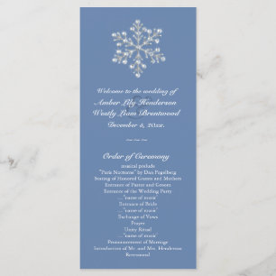 Wintery Crystal Snowflake Wedding Program Programme