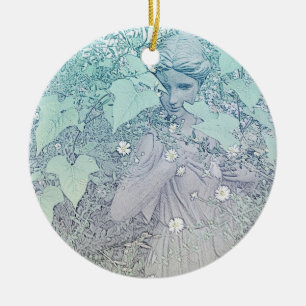 Wintery Goddess Ceramic Tree Decoration