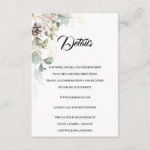 Wintery Gold floral Enclosure Card Details