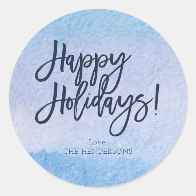 Wintery Happy Holidays Stickers (Front)