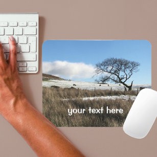 wintery hills of Wales with your own text mouse pa Mouse Mat