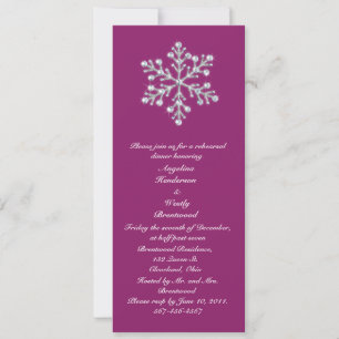 Wintery Magenta Rehearsal Dinner Invitation