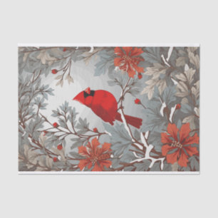 Wintery Red Cardinal Bird  Tissue Paper