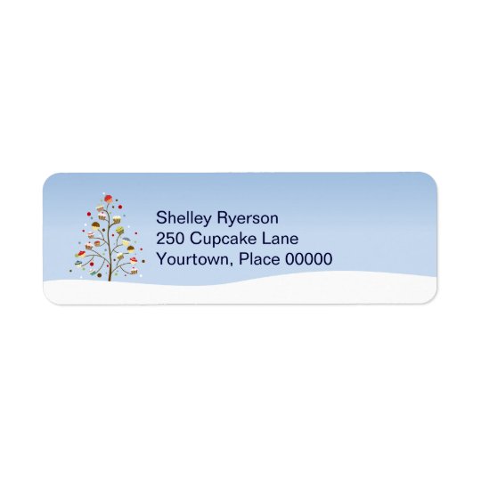 Wintery Tree of Cupcakes Return Address Return Address Label