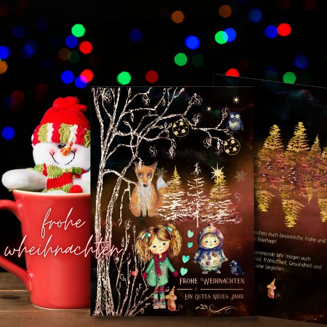 Winterzauber Frohe Weihnachtskarte  Foil Holiday Card (Winterzauber Frohe Weihnachtskarte Foil Holiday Card)