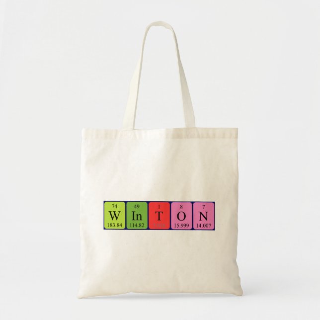 Winton periodic table name tote bag (Front)