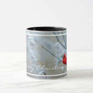 Wintry Cardinal Christmas Holiday Mug