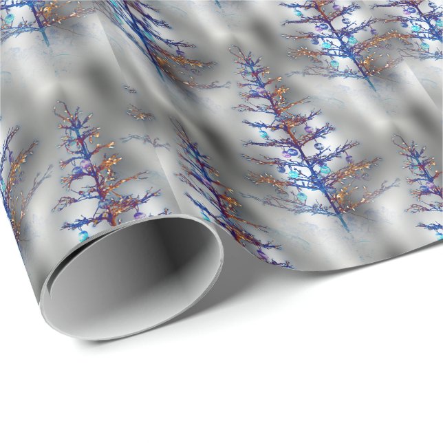 Wintry Christmas Tree Wrapping Paper (Roll Corner)