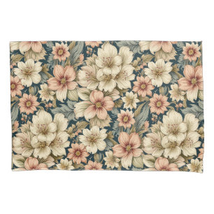 Wintry Floral Azaleas and Rose Pillowcase