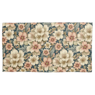 Wintry Floral Azaleas and Rose Pillowcase