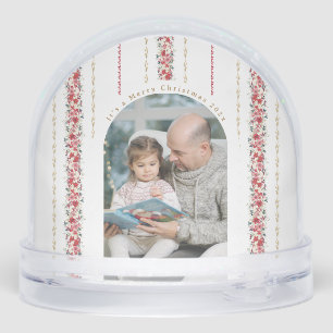 wintry floral christmas happy wishes snowglobe