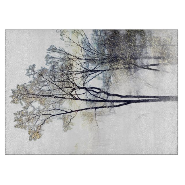 Wintry Forest Glass Cutting Board (Front)