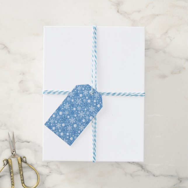 Wintry Snow Gift Tags (With Twine)