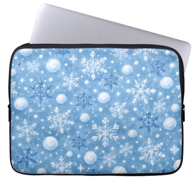 Wintry Snow Laptop Sleeve (Front)