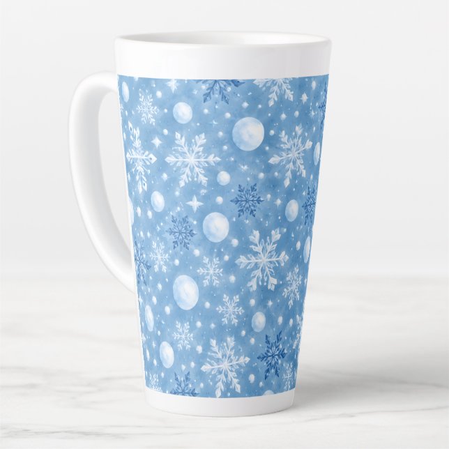 Wintry Snow Latte Mug (Left Angle)
