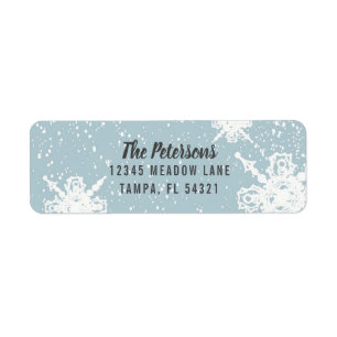 Wintry Snowflakes Holiday Return Address