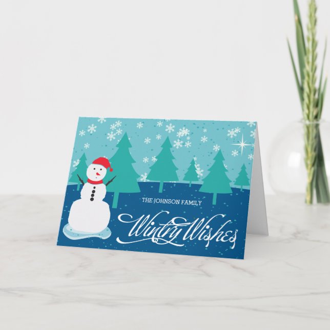 wintry wishes holiday card (Front)