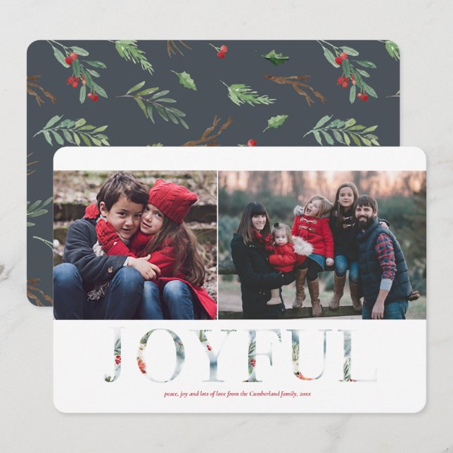 Wintry Wonderland Christmas Holiday 2 Photo Card (Front/Back)