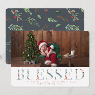 Wintry Wonderland Holiday Birth Announcement