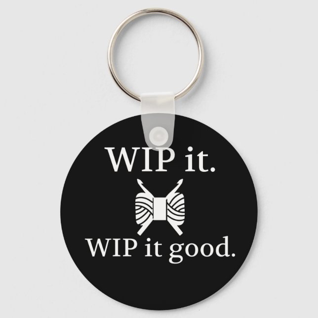 WIP It Good - Crochet {Dark} Key Ring (Front)