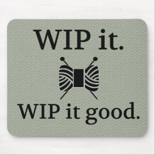 WIP It Good Knitting Textured Crafts Mouse Mat