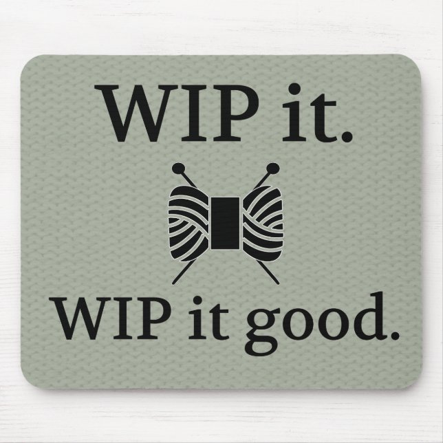 WIP It Good Knitting Textured Crafts Mouse Mat (Front)