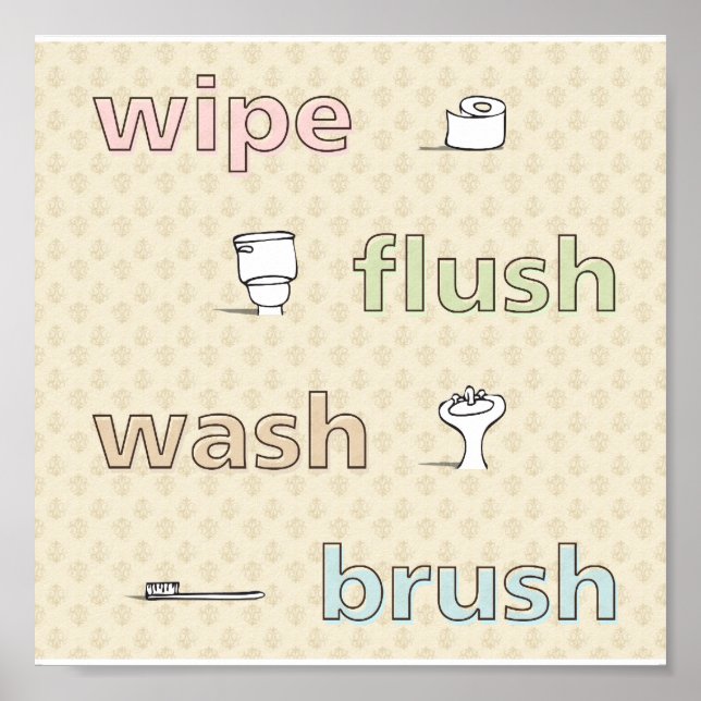 Wipe Flush Wash Brush Poster (Front)