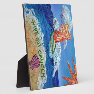 Wipe Out Cancer Angel Art Painting Gift Plaque