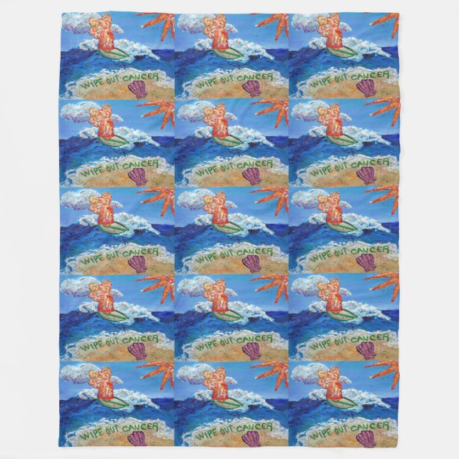 Wipe Out Cancer Angel Custom Art Fleece Blanket (Front)