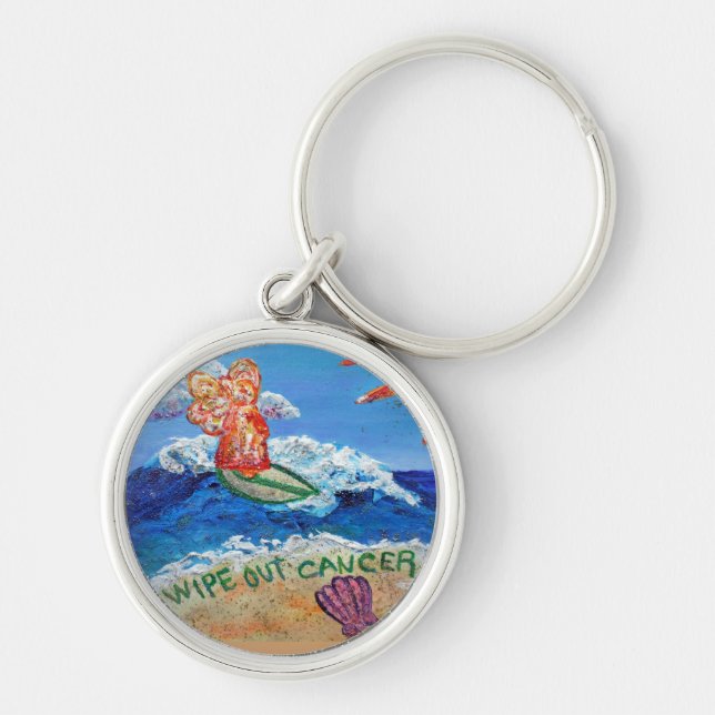 Wipe Out Cancer Angel Keychain (Front)